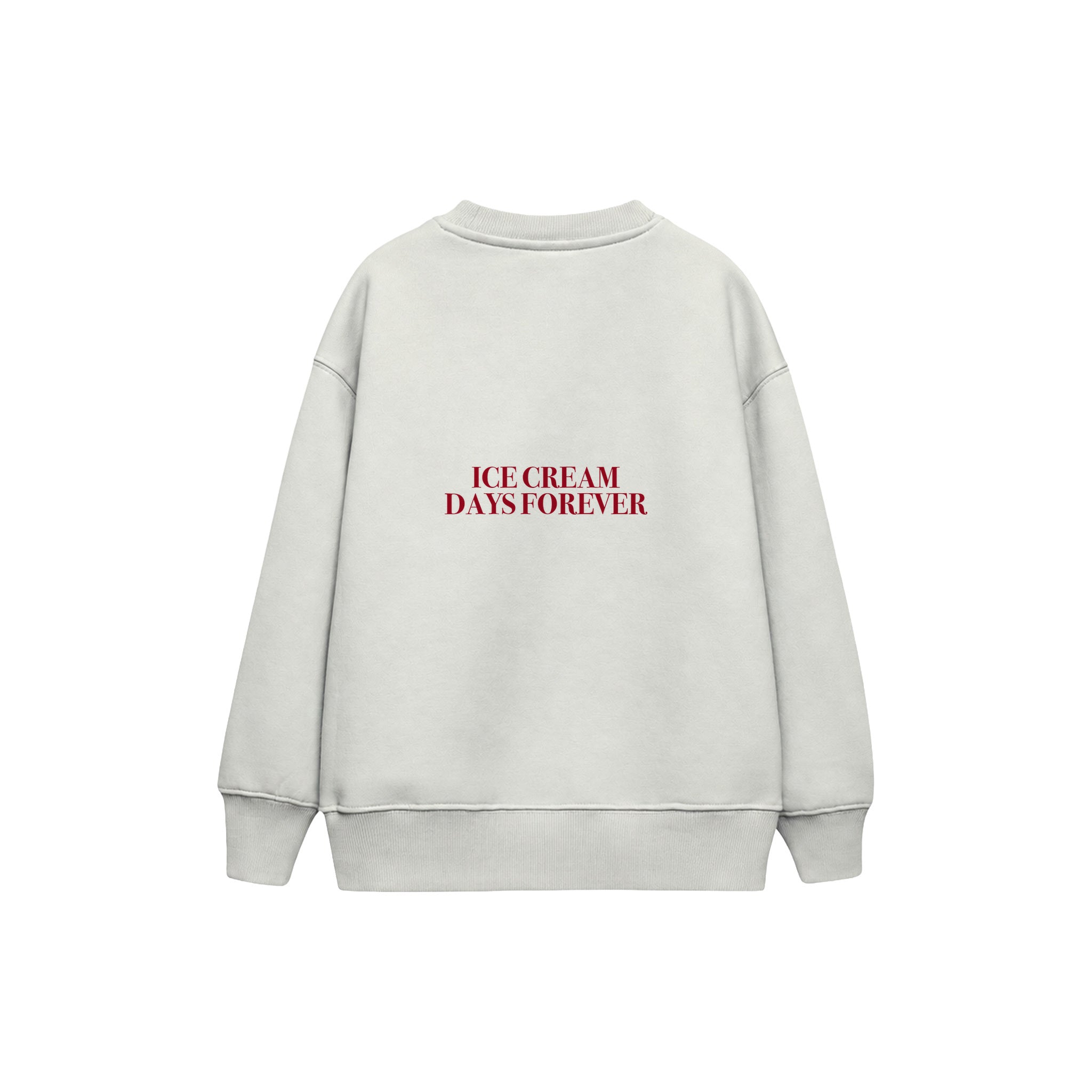 Ice Cream Days Forever Çocuk Sweatshirt — Beyaz — arka görünüm