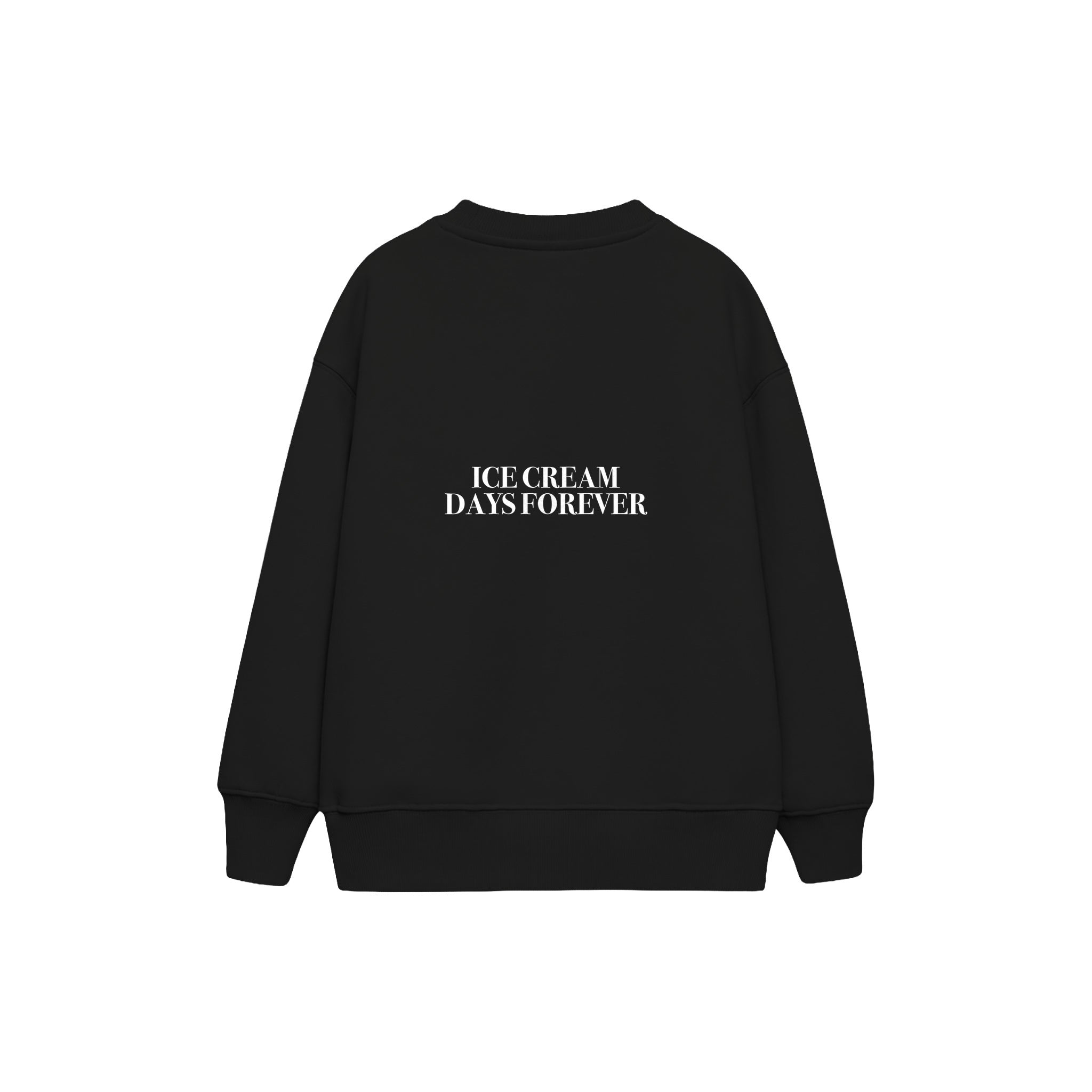 Ice Cream Days Forever Çocuk Sweatshirt — Siyah — arka görünüm