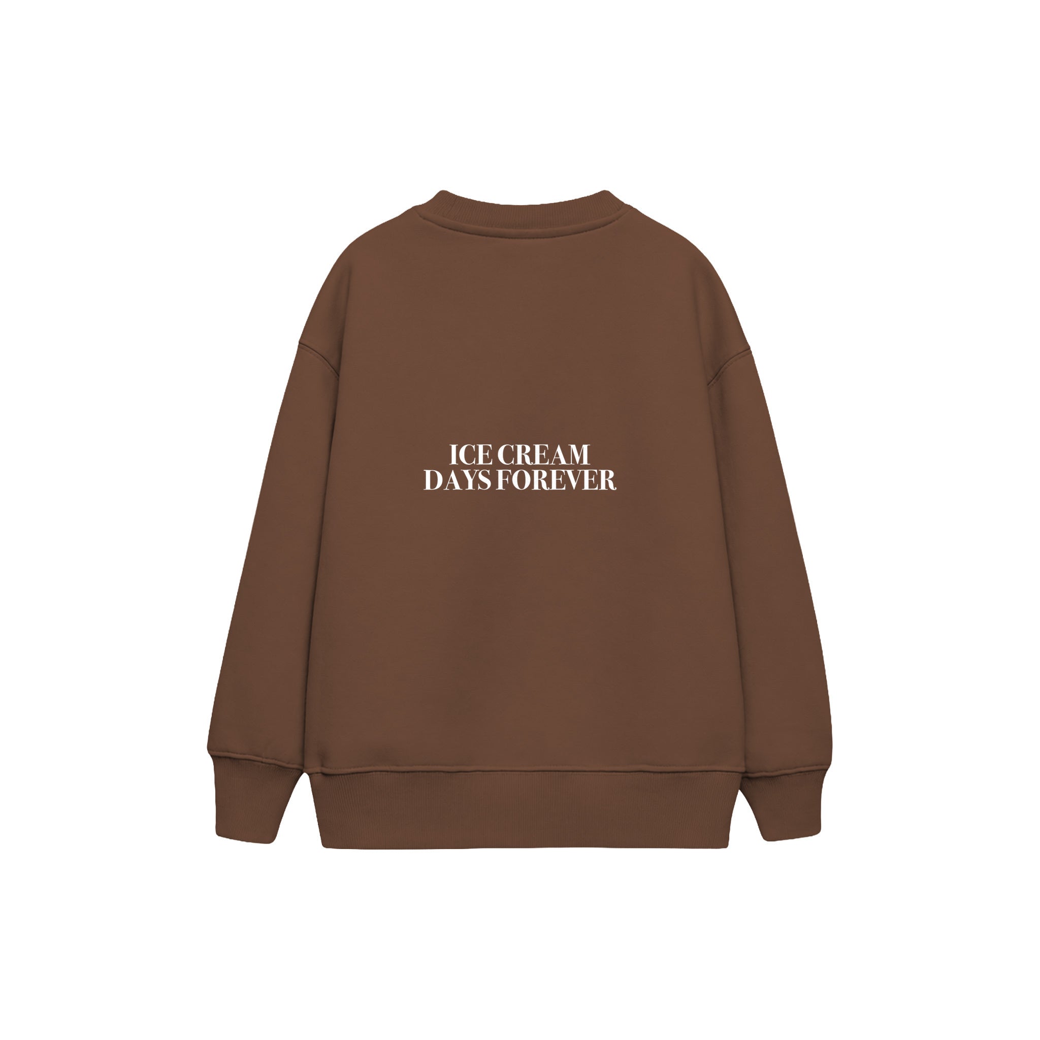 Ice Cream Days Forever Çocuk Sweatshirt — Kahverengi — arka görünüm