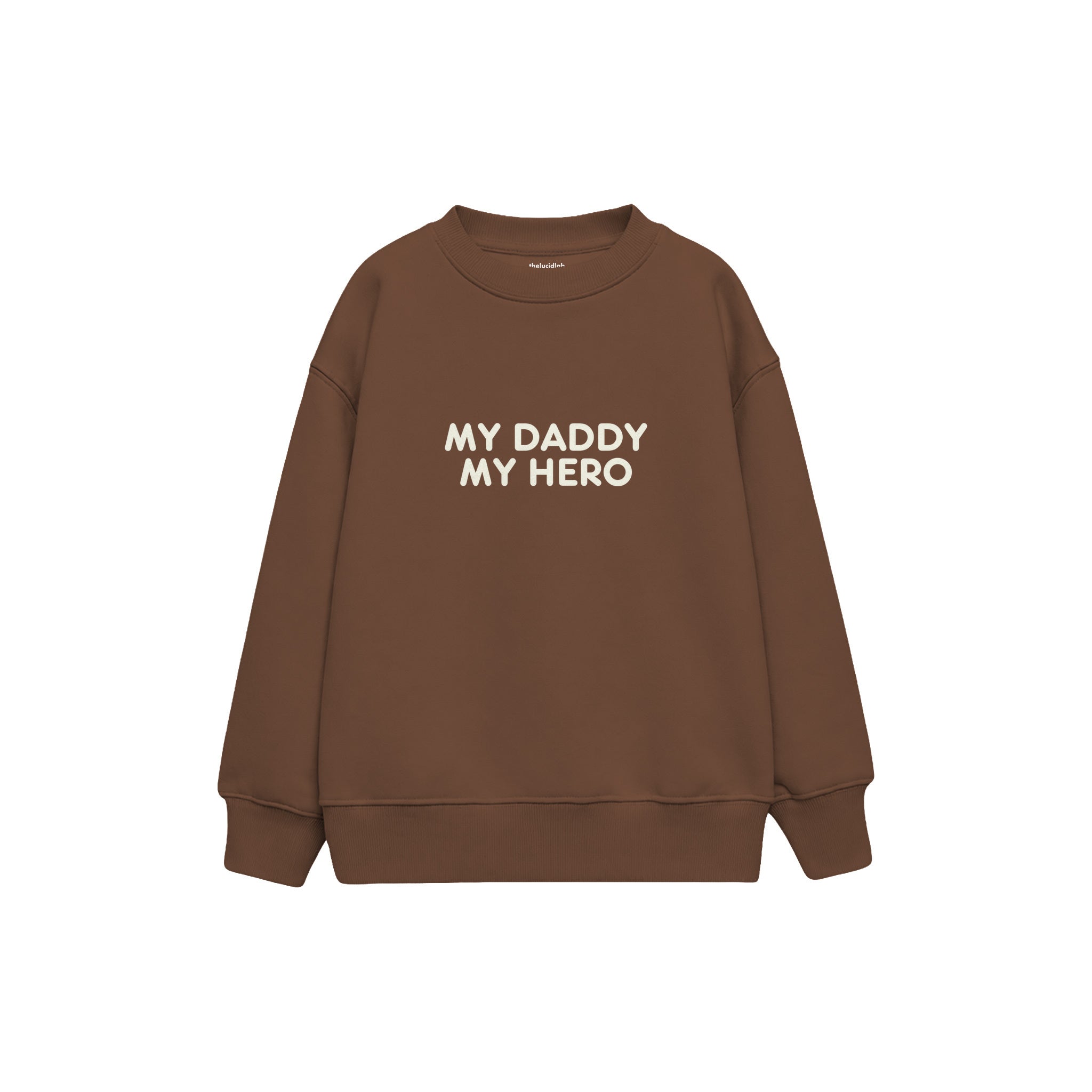 MY DADDY MY HERO Çocuk Sweatshirt — Kahverengi — ön görünüm