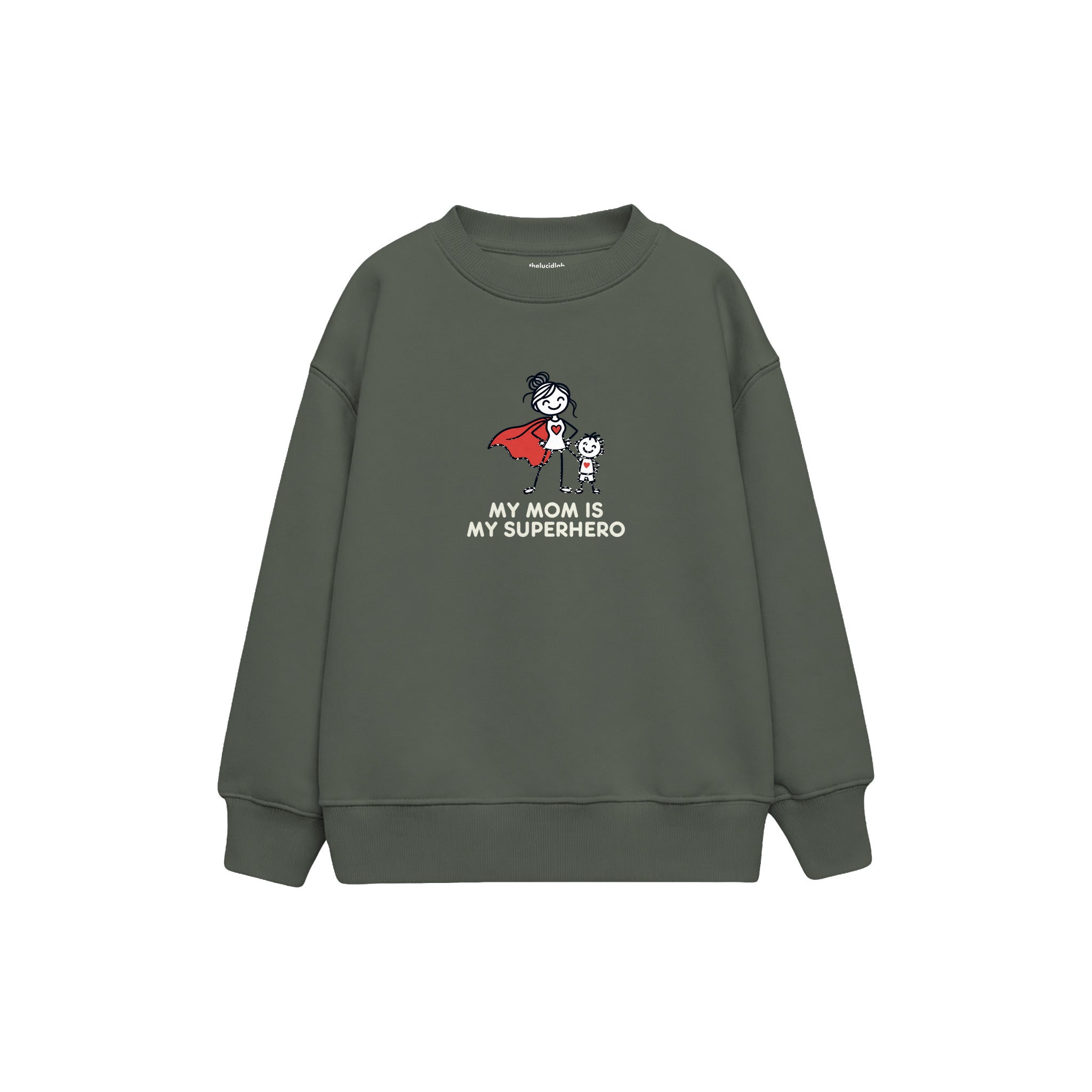 MY MOM IS MY SUPERHERO Çocuk Sweatshirt — Antrasit — ön görünüm