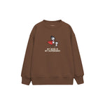 MY MOM IS MY SUPERHERO Çocuk Sweatshirt — Kahverengi — ön görünüm