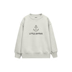 LITTLE CAPTAIN Çocuk Sweatshirt — Beyaz — ön görünüm
