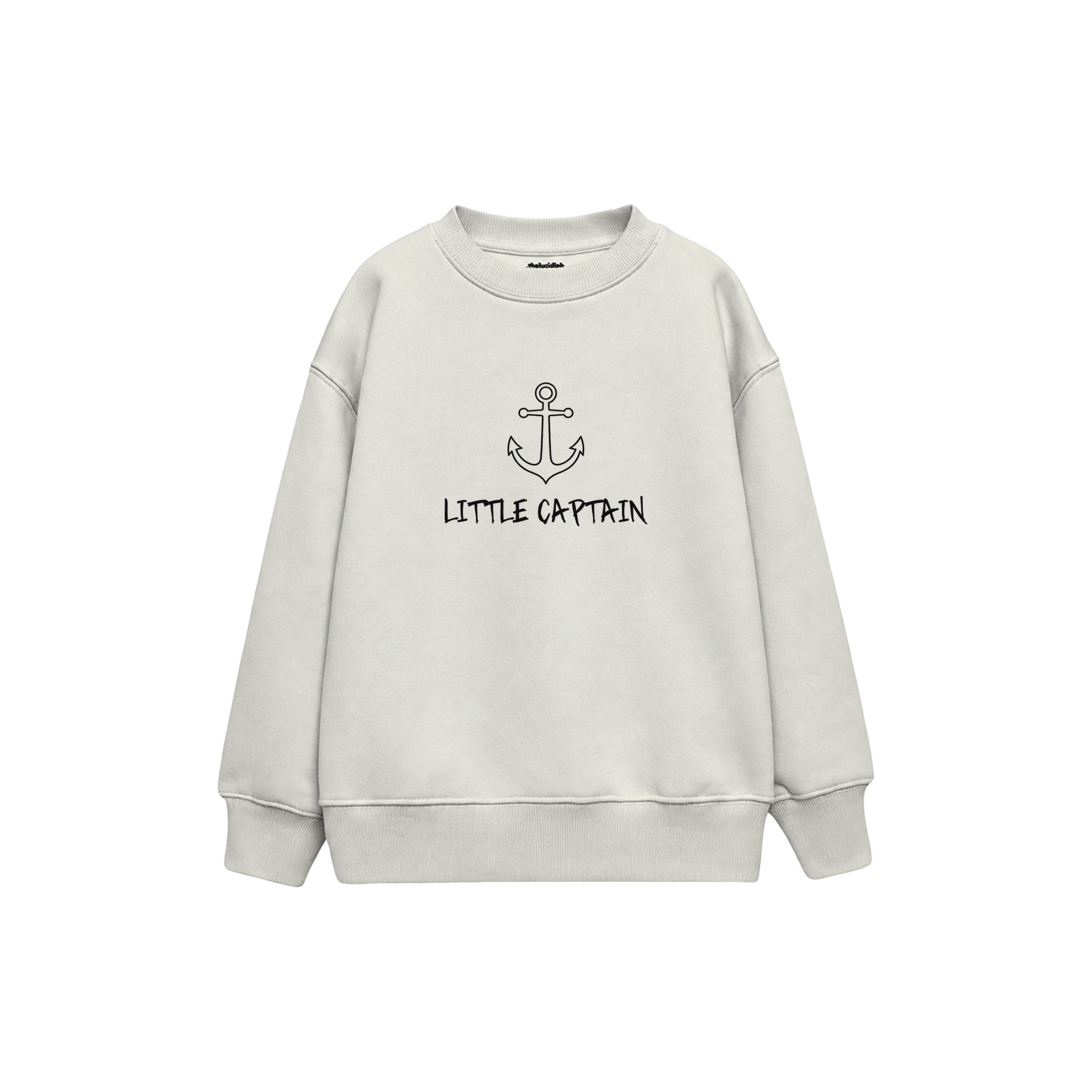 LITTLE CAPTAIN Çocuk Sweatshirt — Beyaz — ön görünüm