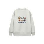 Slow Days Çocuk Sweatshirt — Beyaz — arka görünüm
