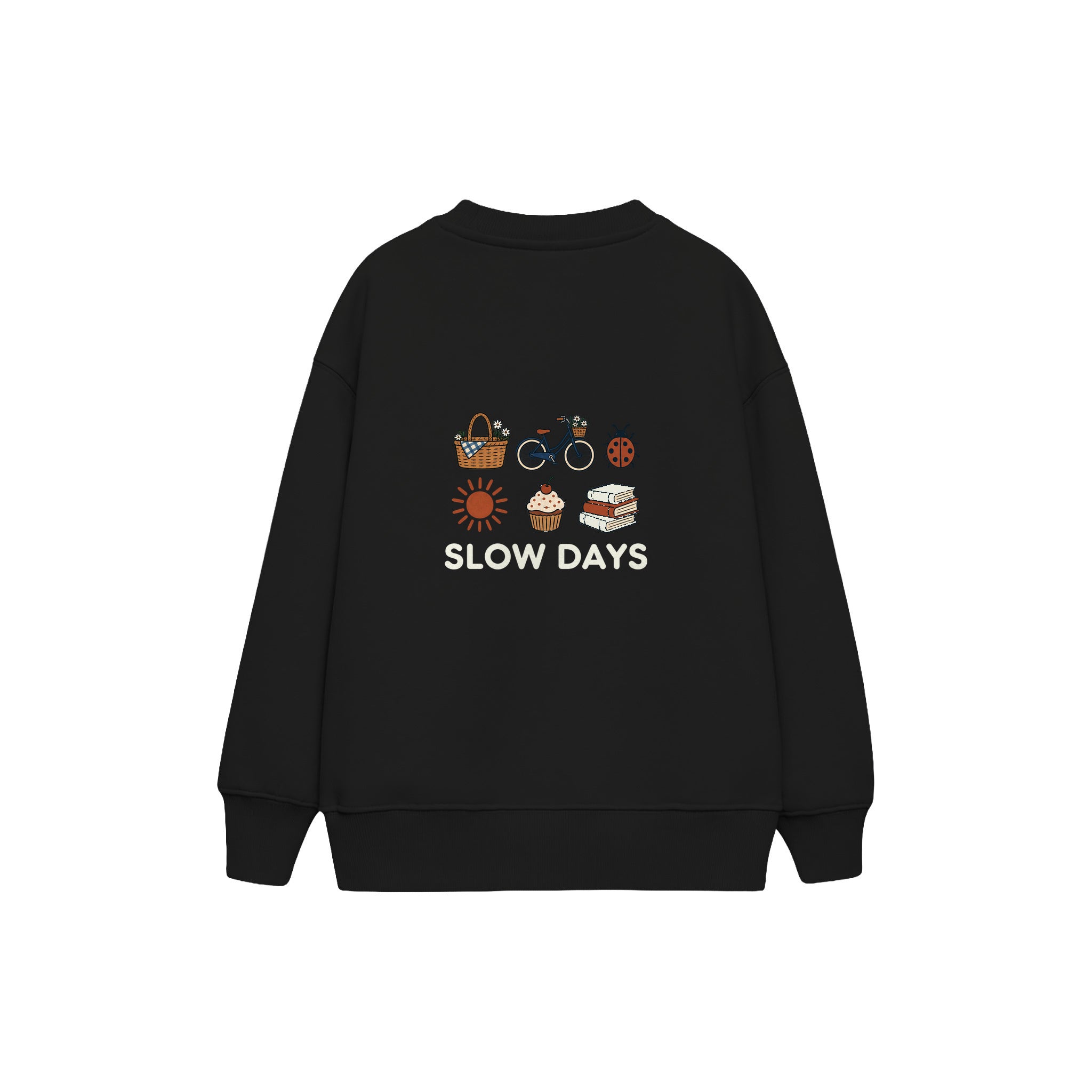 Slow Days Çocuk Sweatshirt — Siyah — arka görünüm