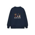 Slow Days Çocuk Sweatshirt — Lacivert — arka görünüm