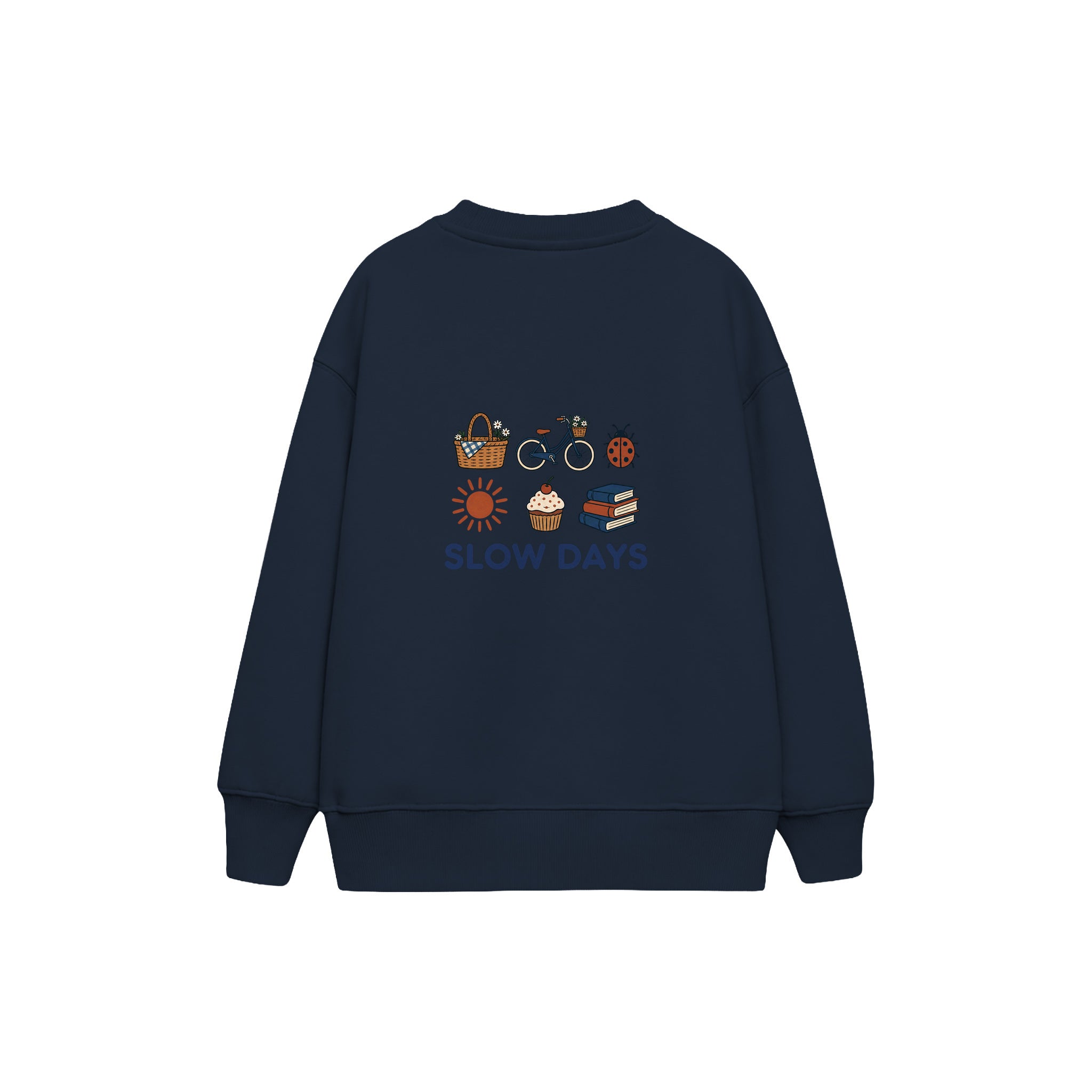Slow Days Çocuk Sweatshirt — Lacivert — arka görünüm