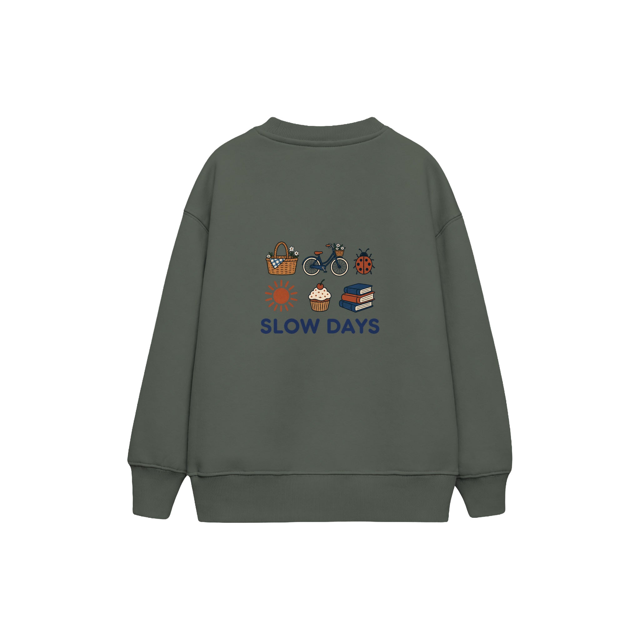 Slow Days Çocuk Sweatshirt — Antrasit — arka görünüm