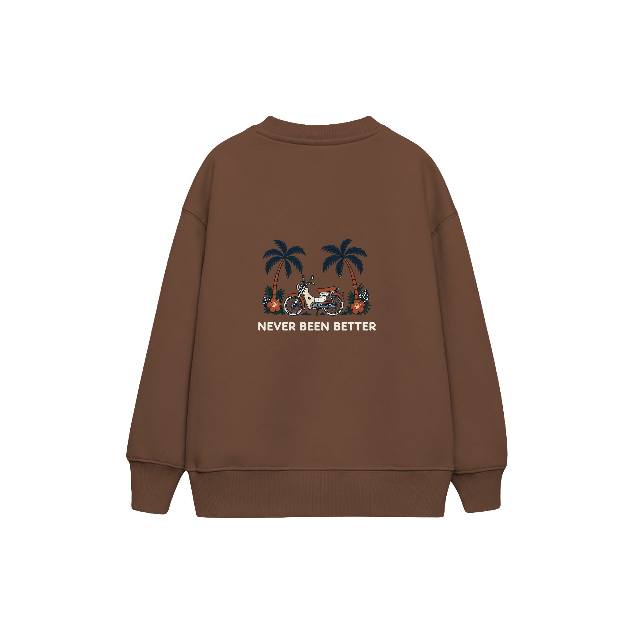 Never Been Better Çocuk Sweatshirt — Kahverengi — arka görünüm