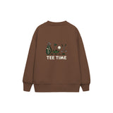 Tee Time Çocuk Sweatshirt — Kahverengi — arka görünüm