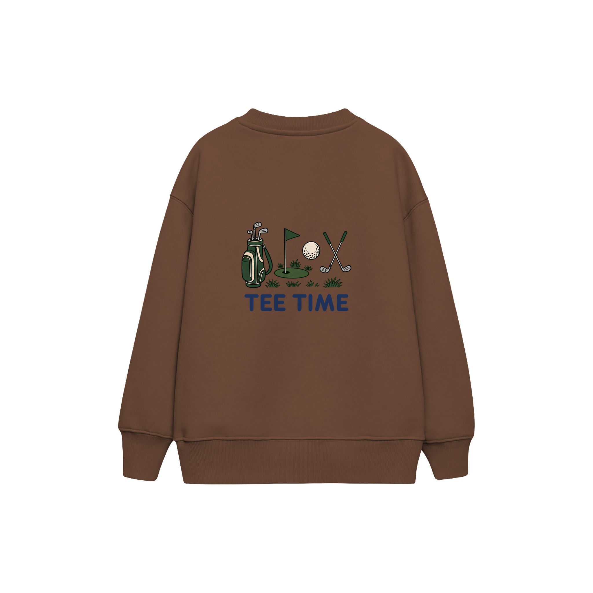 Tee Time Çocuk Sweatshirt — Kahverengi — arka görünüm
