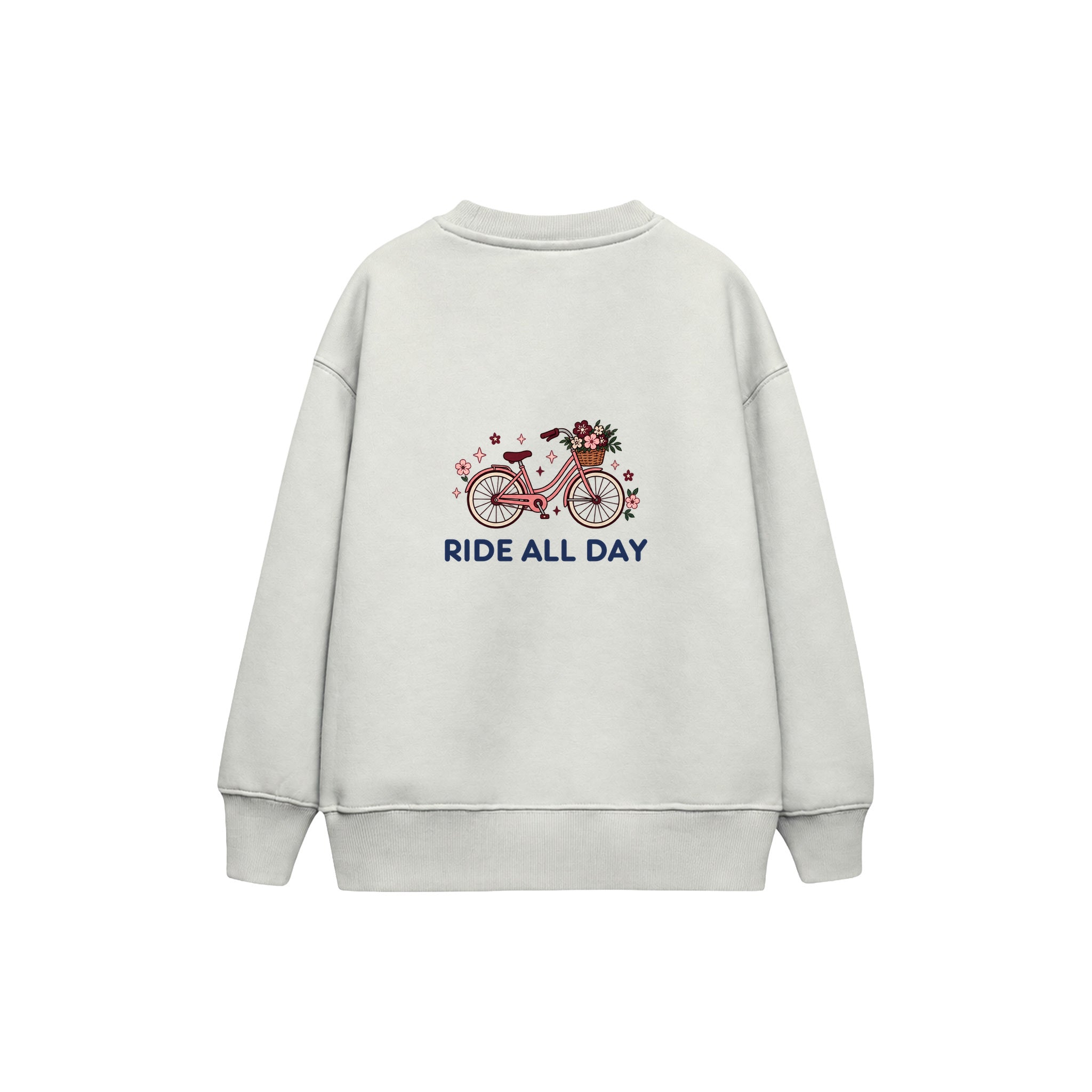 Ride All Day Çocuk Sweatshirt — Beyaz — arka görünüm