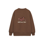 Ride All Day Çocuk Sweatshirt — Kahverengi — arka görünüm