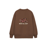 Ride All Day Çocuk Sweatshirt — Kahverengi — arka görünüm