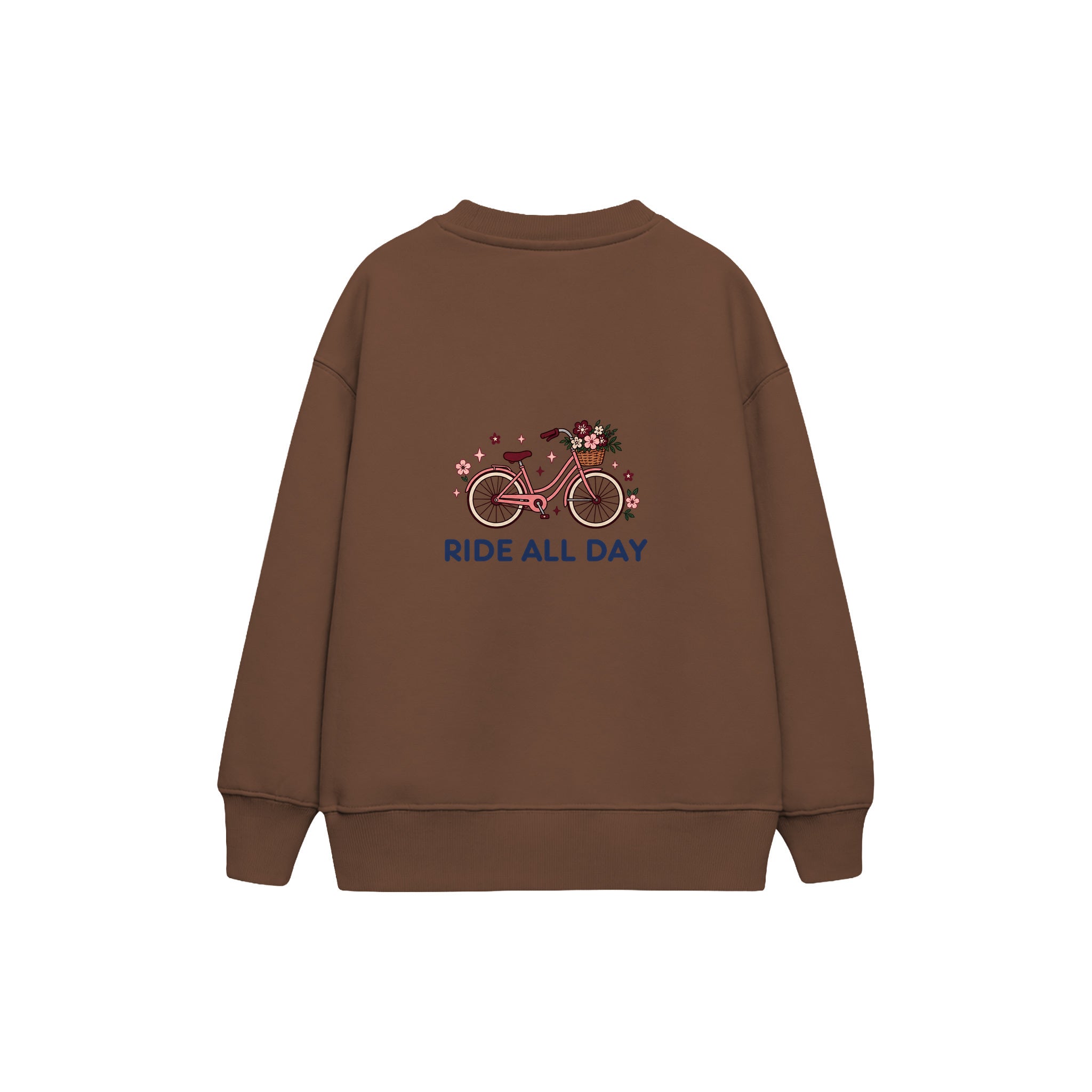 Ride All Day Çocuk Sweatshirt — Kahverengi — arka görünüm
