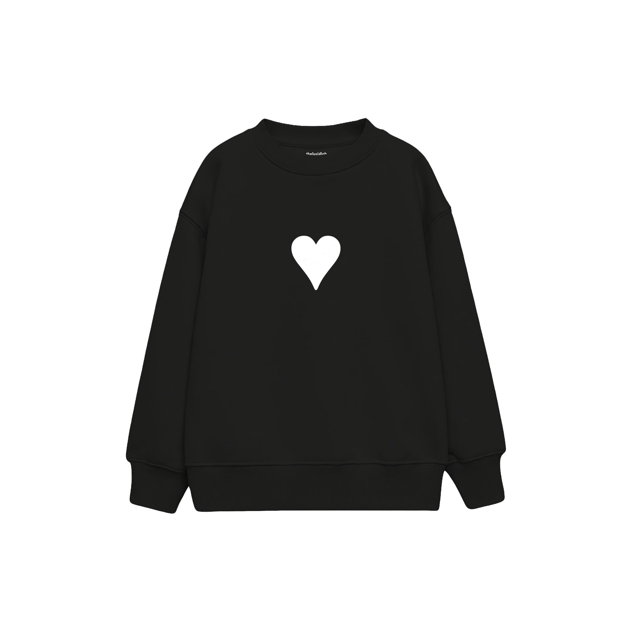 Little Heart Çocuk Sweatshirt — Siyah — ön görünüm