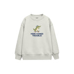 Skater Crocodile Çocuk Sweatshirt — Beyaz — ön görünüm