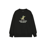 Skater Crocodile Çocuk Sweatshirt — Siyah — ön görünüm