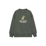 Skater Crocodile Çocuk Sweatshirt — Antrasit — ön görünüm