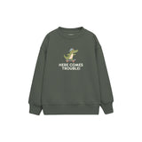 Skater Crocodile Çocuk Sweatshirt — Antrasit — ön görünüm