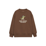 Skater Crocodile Çocuk Sweatshirt — Kahverengi — ön görünüm