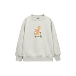 Scooter Giraffe Çocuk Sweatshirt — Beyaz — ön görünüm