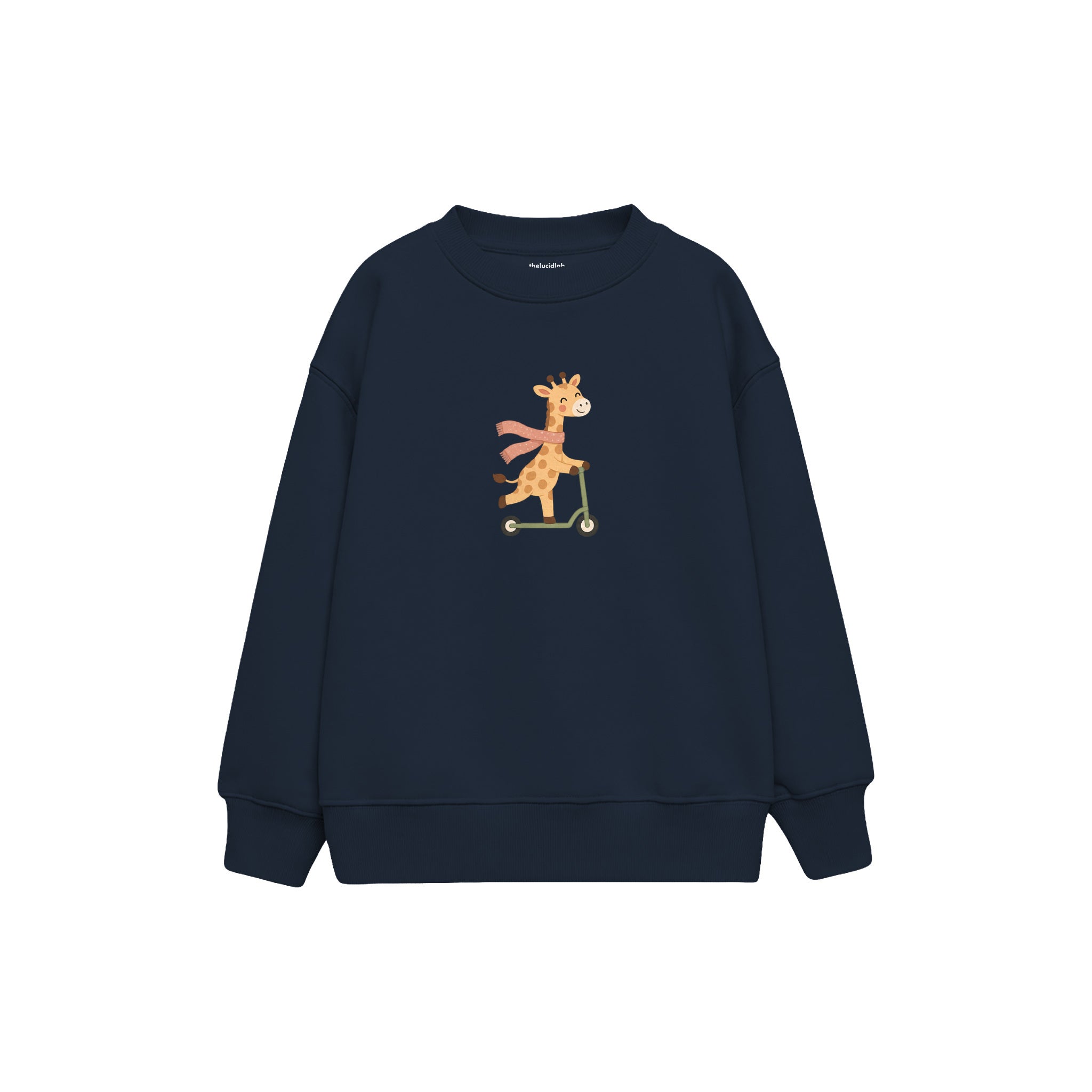 Scooter Giraffe Çocuk Sweatshirt — Lacivert — ön görünüm
