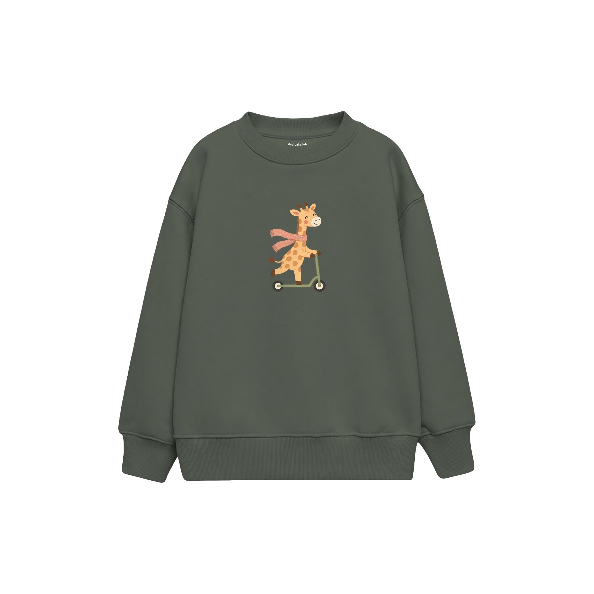 Scooter Giraffe Çocuk Sweatshirt — Antrasit — ön görünüm
