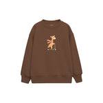 Scooter Giraffe Çocuk Sweatshirt — Kahverengi — ön görünüm
