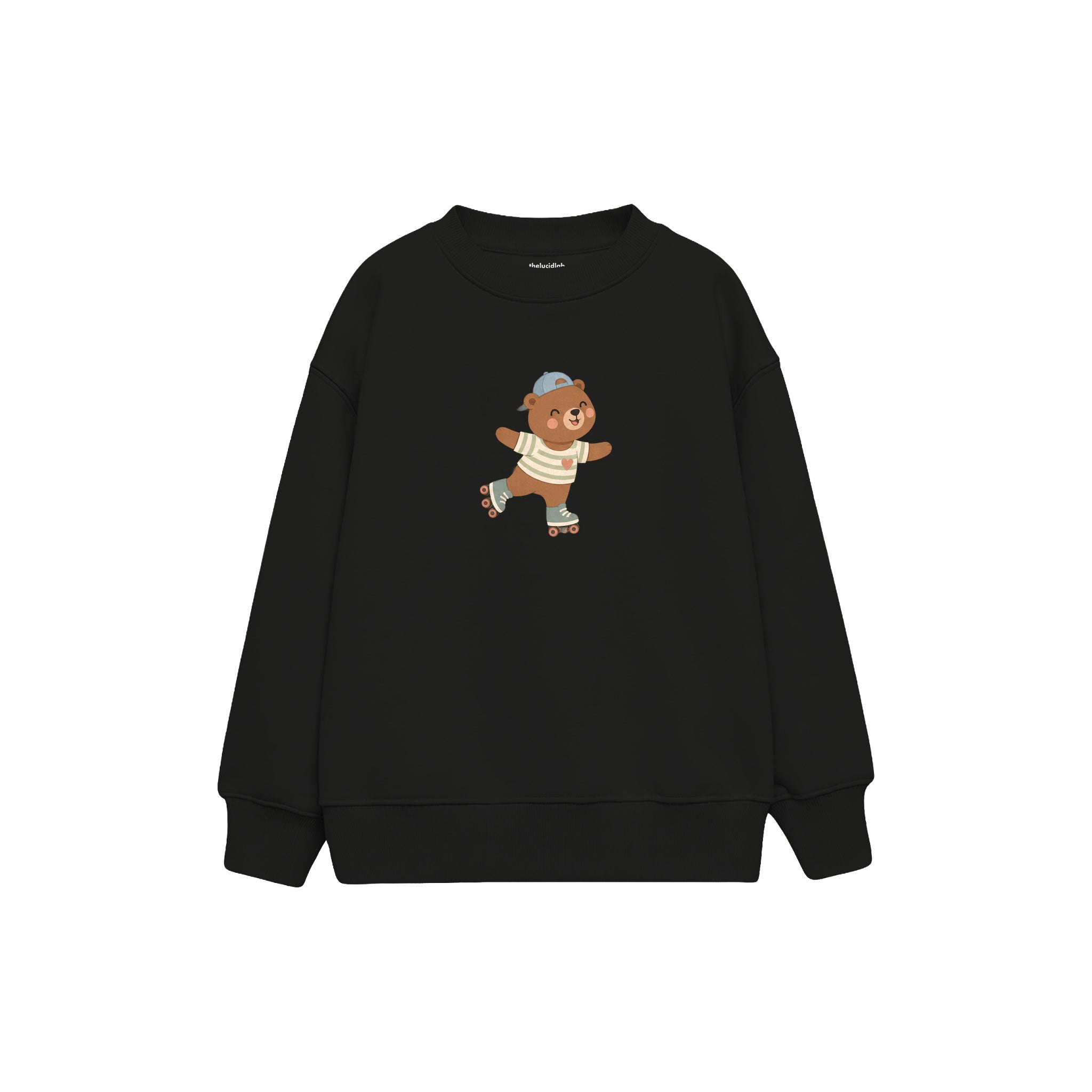 Roller Bear Çocuk Sweatshirt — Siyah — ön görünüm