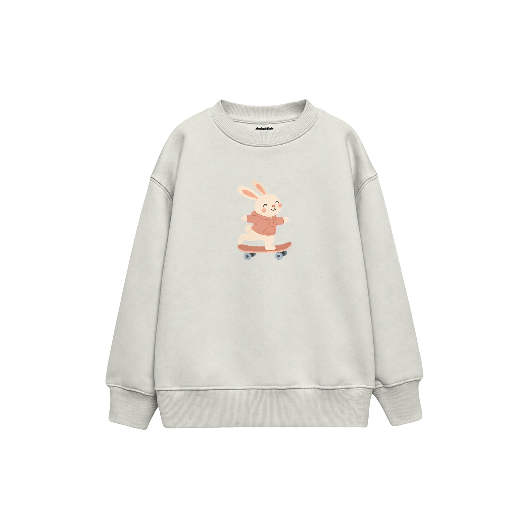 Skater Bunny Çocuk Sweatshirt — Beyaz — ön görünüm