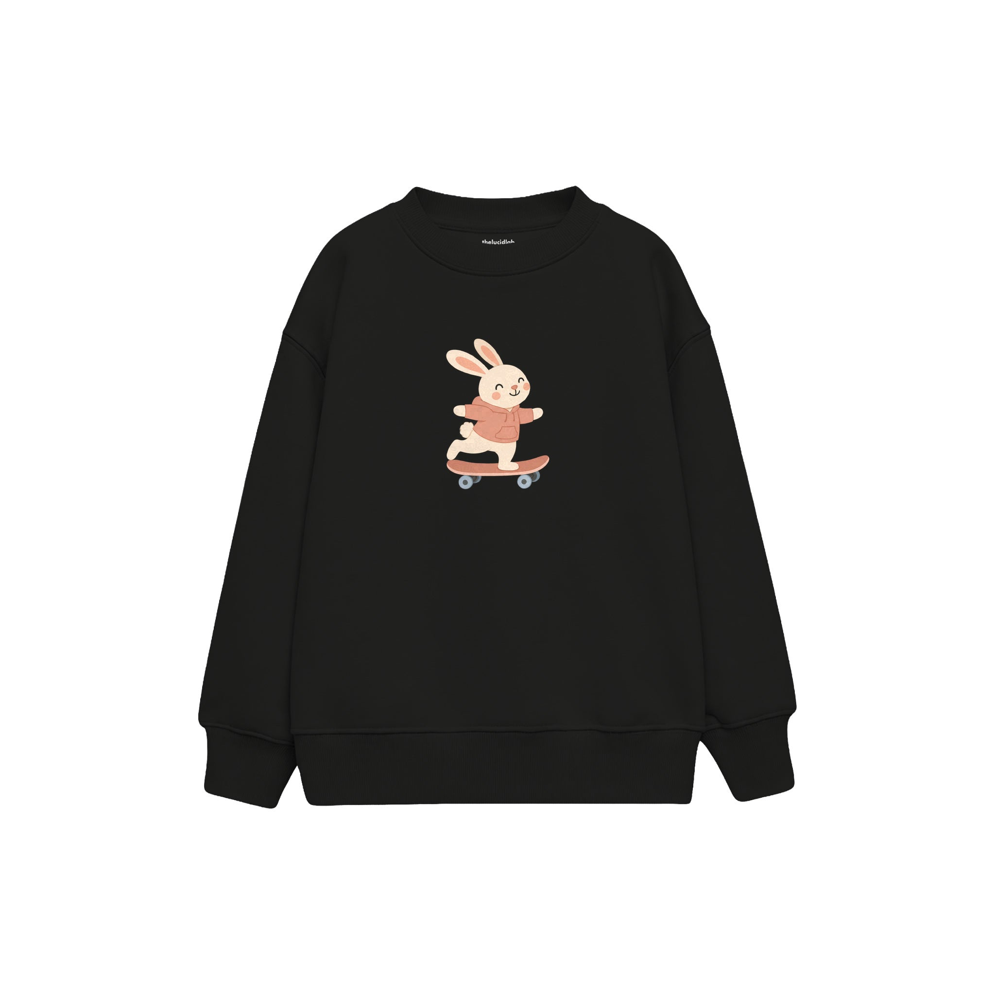 Skater Bunny Çocuk Sweatshirt — Siyah — ön görünüm