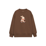 Skater Bunny Çocuk Sweatshirt — Kahverengi — ön görünüm