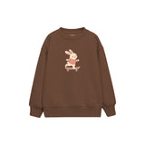 Skater Bunny Çocuk Sweatshirt — Kahverengi — ön görünüm