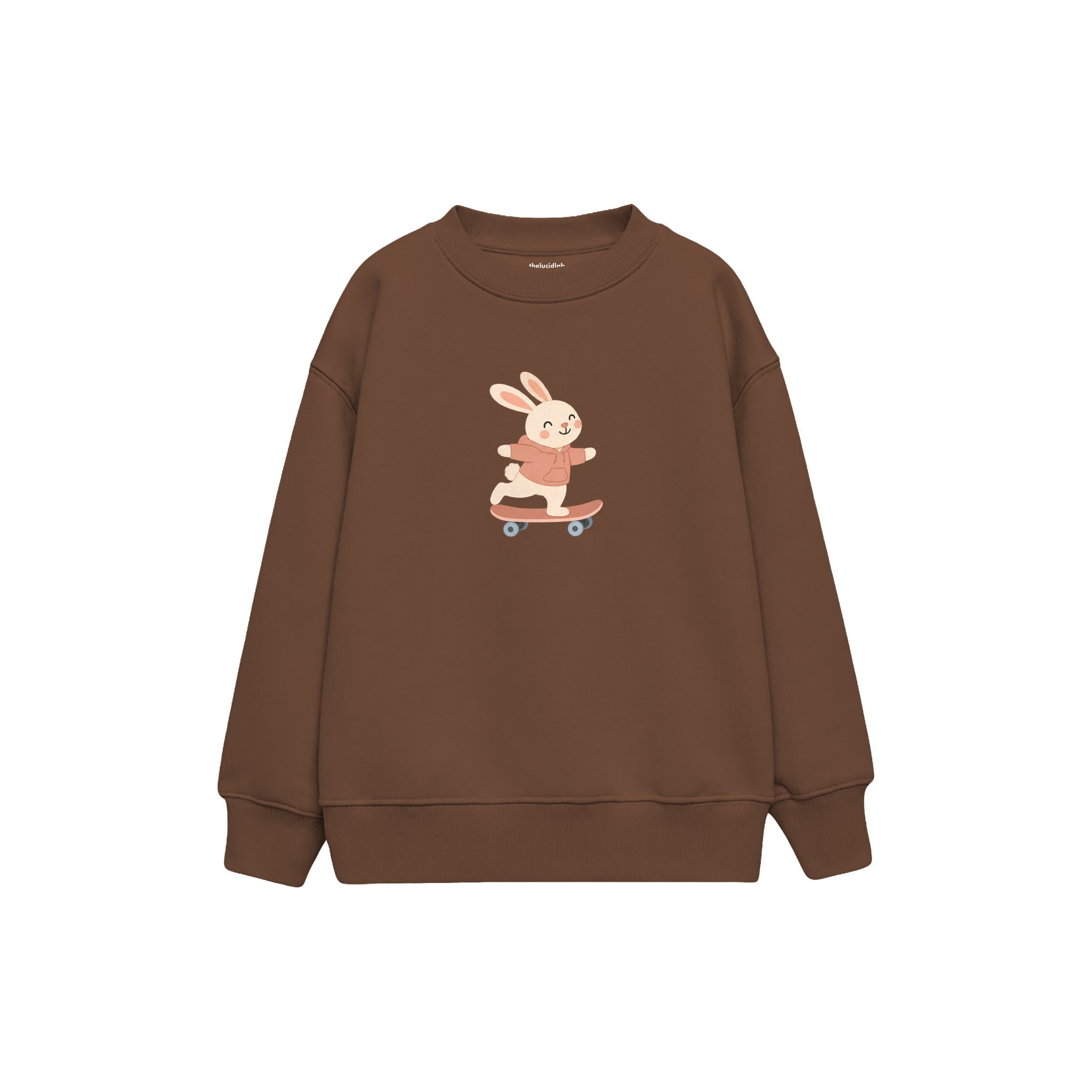 Skater Bunny Çocuk Sweatshirt — Kahverengi — ön görünüm