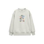 Scooter Elephant Çocuk Sweatshirt — Beyaz — ön görünüm