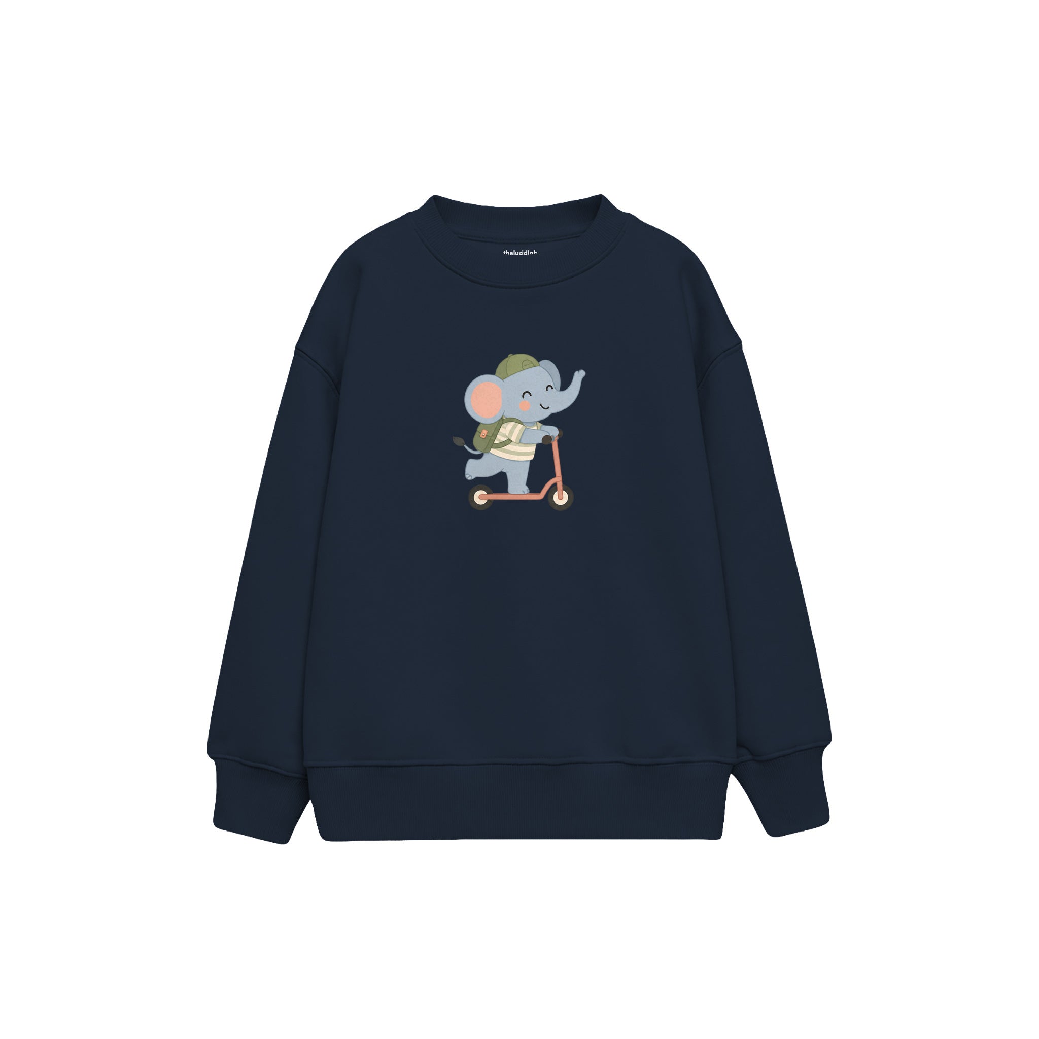 Scooter Elephant Çocuk Sweatshirt — Lacivert — ön görünüm