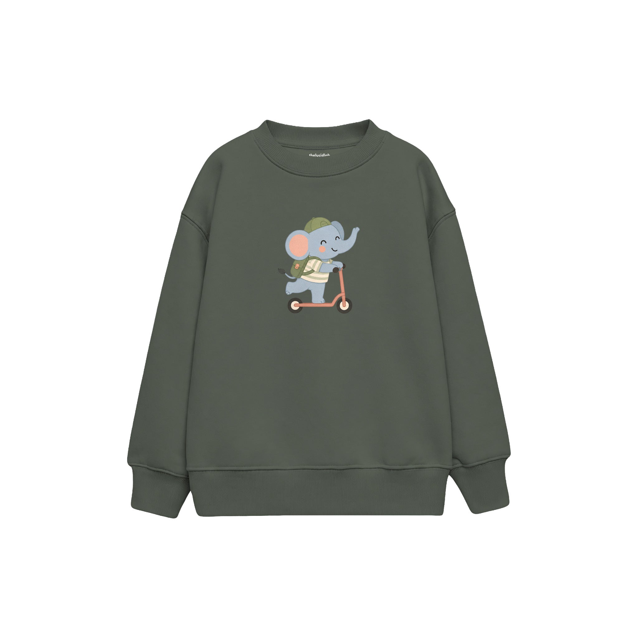 Scooter Elephant Çocuk Sweatshirt — Antrasit — ön görünüm