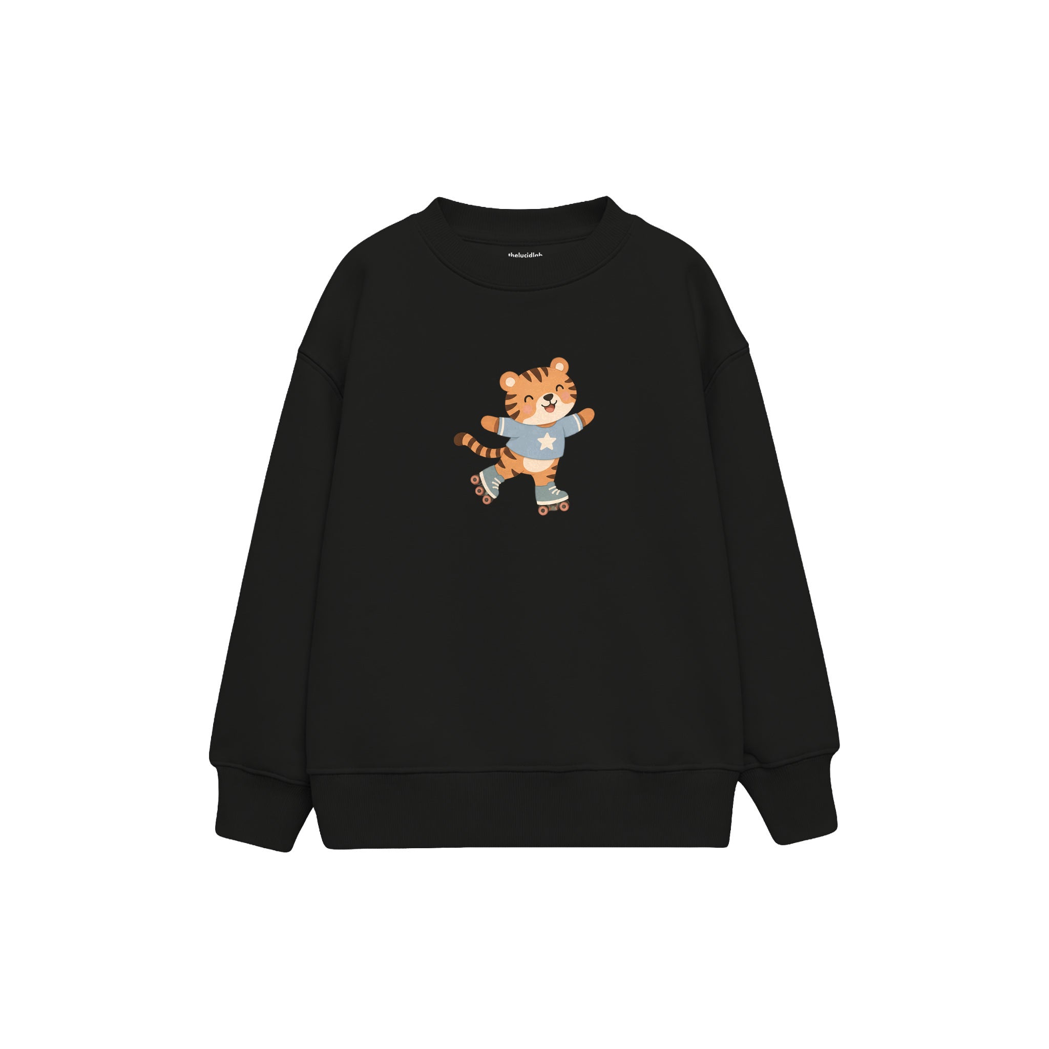 Roller Tiger Çocuk Sweatshirt — Siyah — ön görünüm