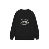 Acting My Age Çocuk Sweatshirt — Siyah — arka görünüm