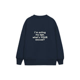 Acting My Age Çocuk Sweatshirt — Lacivert — arka görünüm