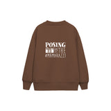 Mamarazzi Çocuk Sweatshirt — Kahverengi — arka görünüm
