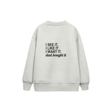 Dad Bought It Çocuk Sweatshirt — Beyaz — arka görünüm