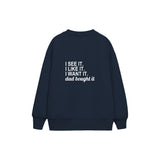 Dad Bought It Çocuk Sweatshirt — Lacivert — arka görünüm