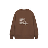 Dad Bought It Çocuk Sweatshirt — Kahverengi — arka görünüm