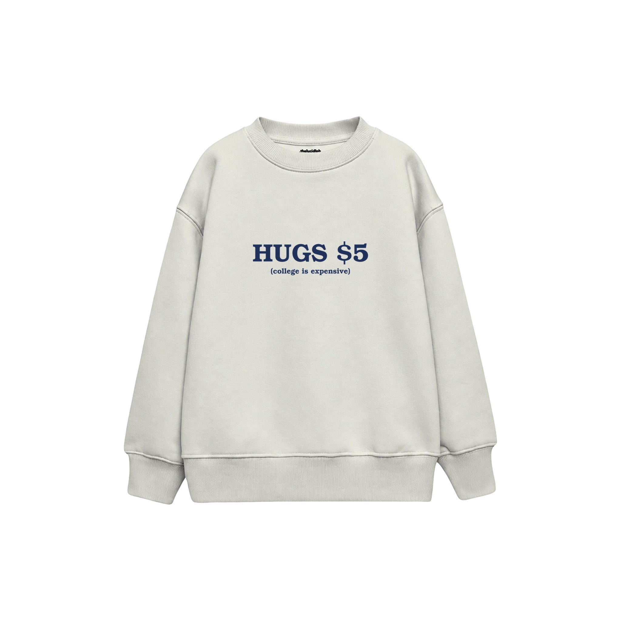 Hugs Five Dollars Çocuk Sweatshirt — Beyaz — ön görünüm