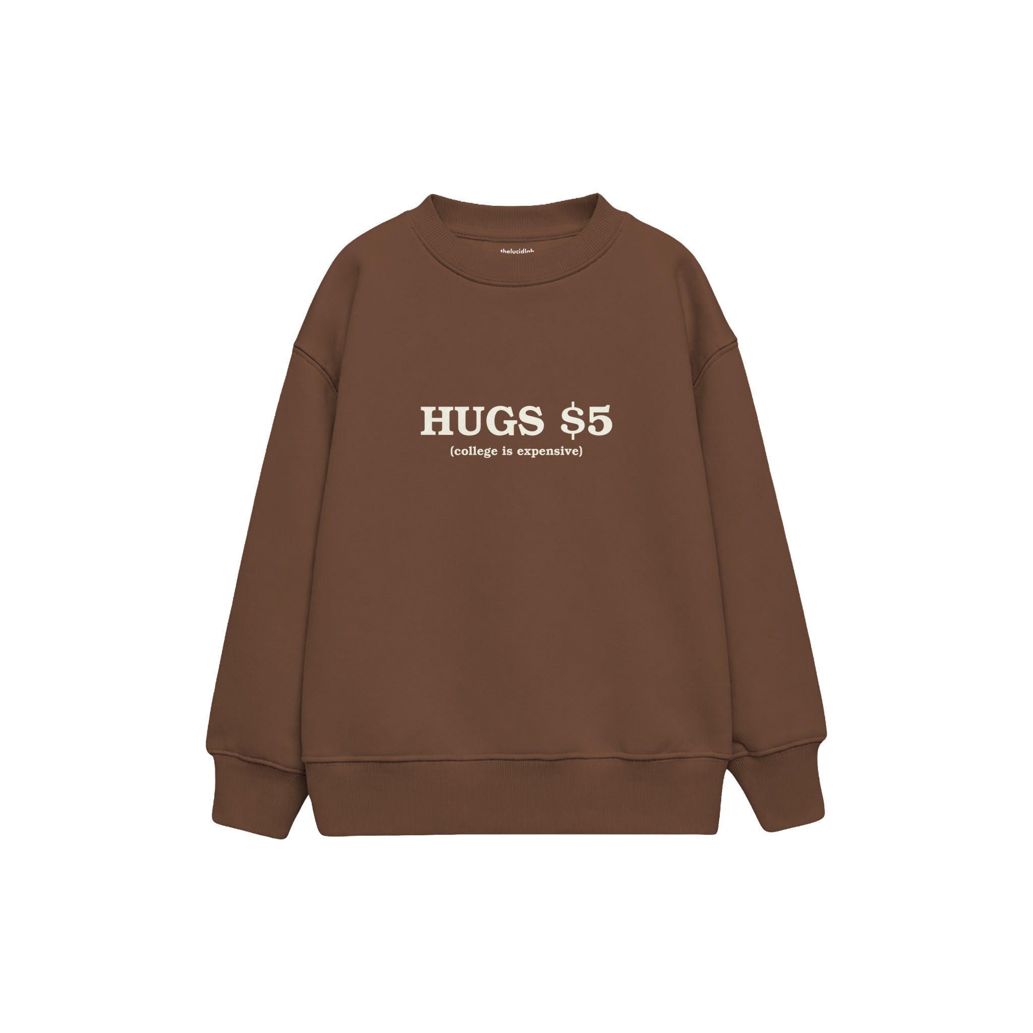 Hugs Five Dollars Çocuk Sweatshirt — Kahverengi — ön görünüm