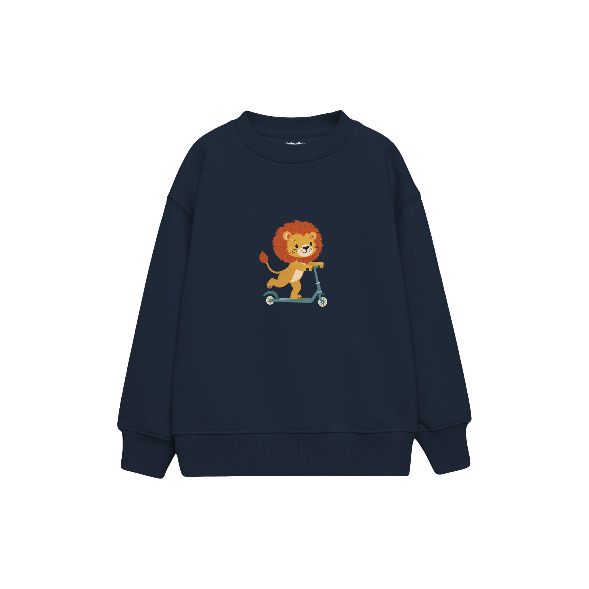 Little Scooter Lion Çocuk Sweatshirt — Lacivert — ön görünüm