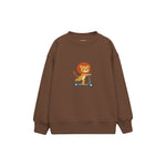 Little Scooter Lion Çocuk Sweatshirt — Kahverengi — ön görünüm